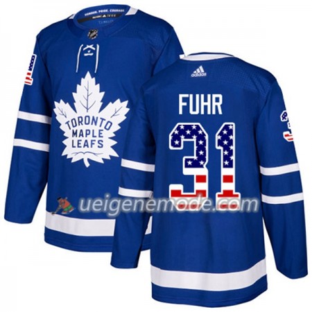 Herren Eishockey Toronto Maple Leafs Trikot Frederik Andersen 31 Adidas 2017-2018 Blue USA Flag Fashion Authentic